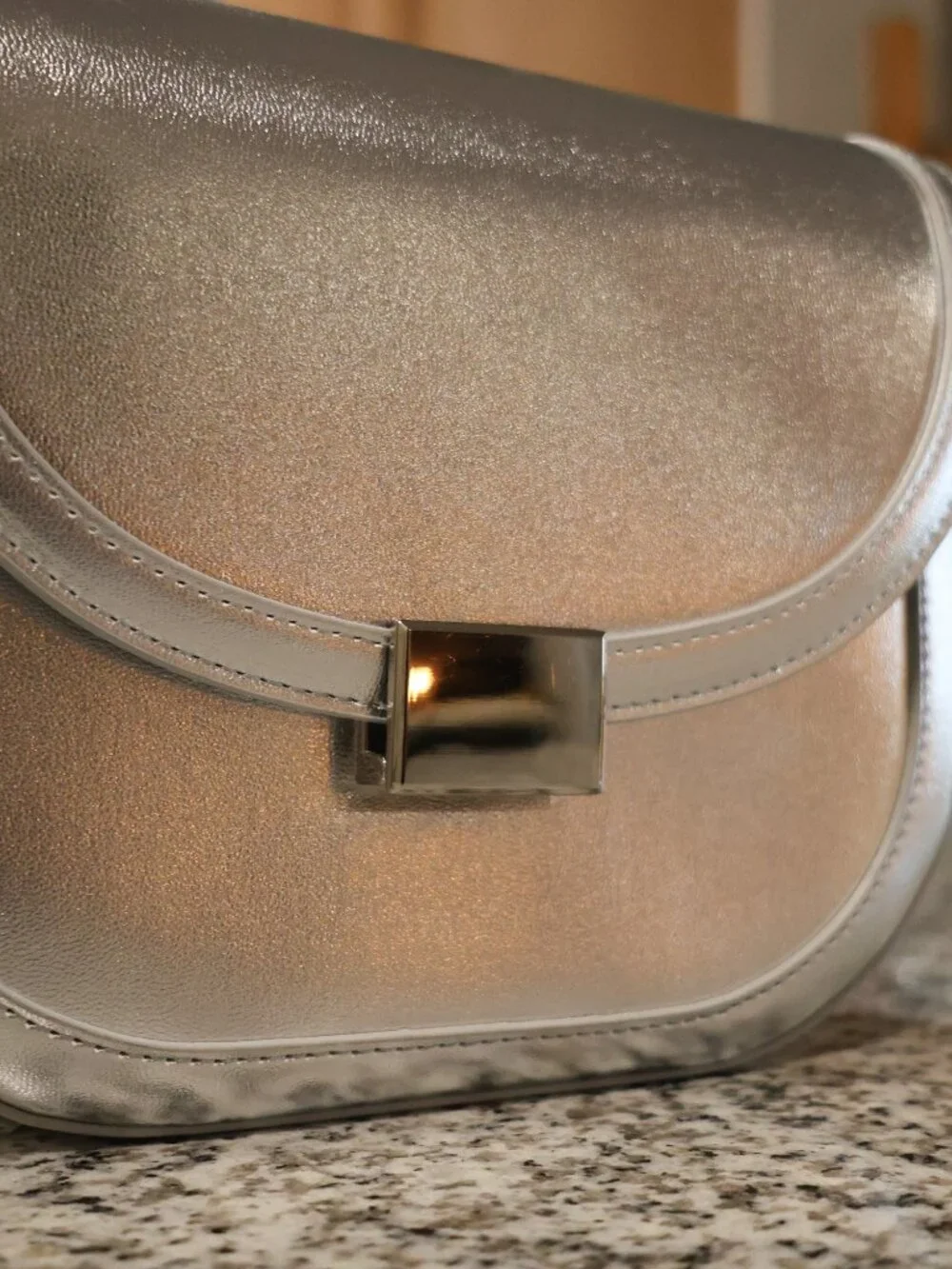 Loft Silver Metallic Crossbody Bag - Picture 2 of 13